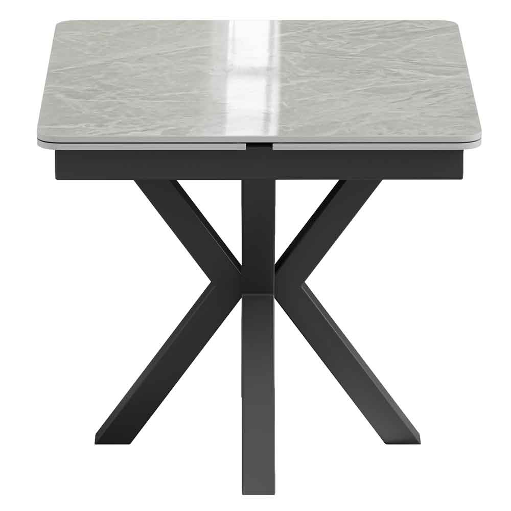 Farsen Ceramic Extending Dining Table in Grey Gloss