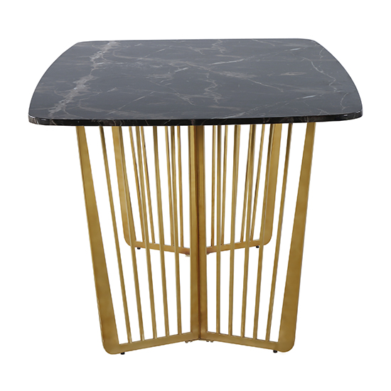 Fastro Black Marble Dining Table With Gold Stainless Steel Legs Furniture in Fashion