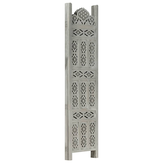 Fauci Mango Wood 3 Panels 120cm x 165cm Room Divider In Grey_2