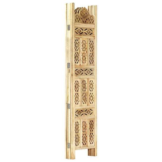 Fauci Mango Wood 4 Panels 160cm x 165cm Room Divider In Natural