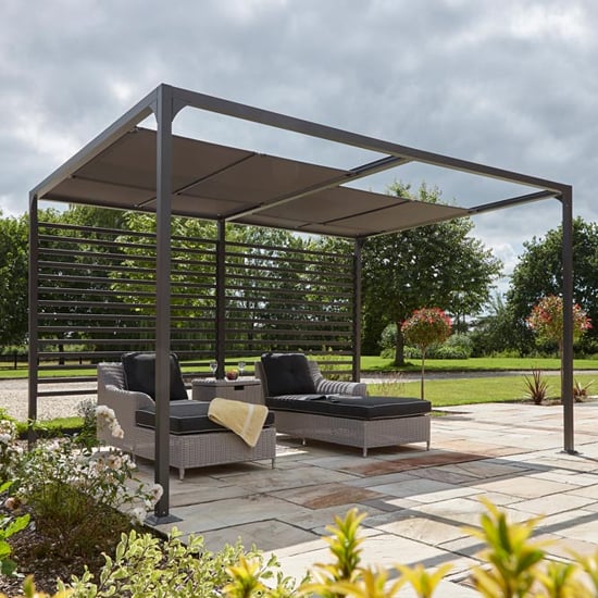 Photo of Faversham free standing 4x3 aluminium canopy in grey