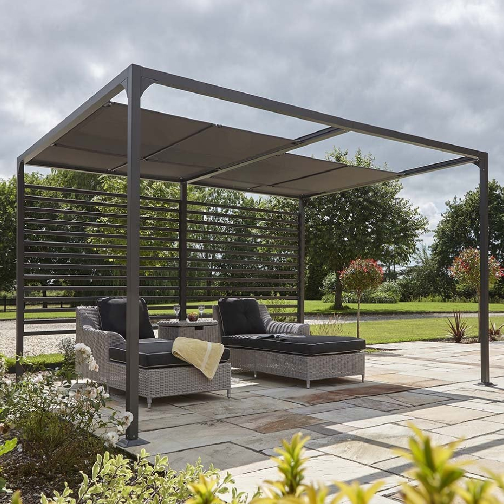 Faversham Large Aluminium Garden Canopy In Grey