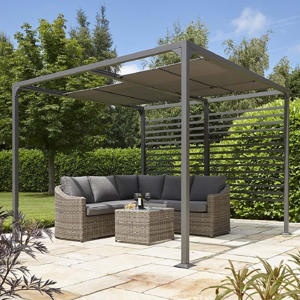 Faversham Small Aluminium Garden Canopy In Grey