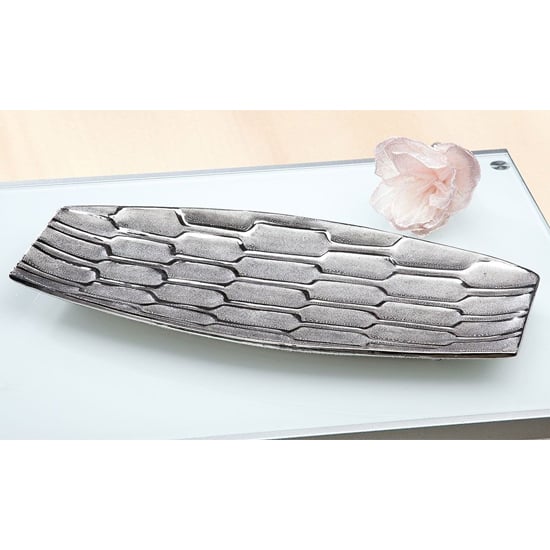 Read more about Favo ceramic decorative dish in antique grey and silver