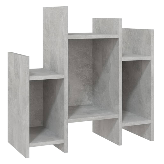 Faxon Wooden Side Table In With 6 Shelves In Concrete Effect