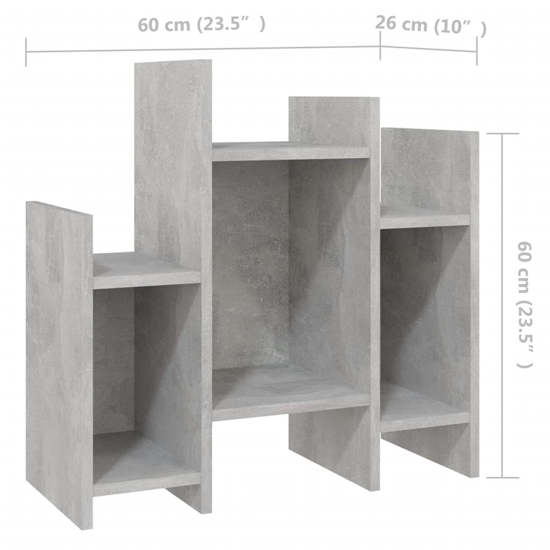 Faxon Wooden Side Table In With 6 Shelves In Concrete Effect