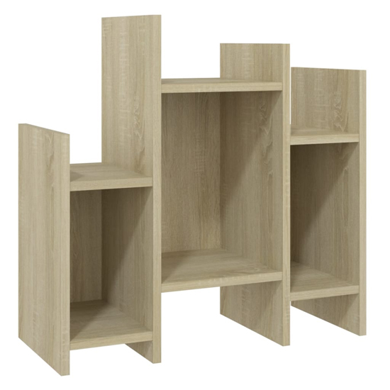 Faxon Wooden Side Table In With 6 Shelves In Sonoma Oak