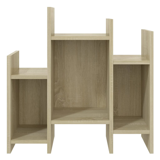 Faxon Wooden Side Table In With 6 Shelves In Sonoma Oak