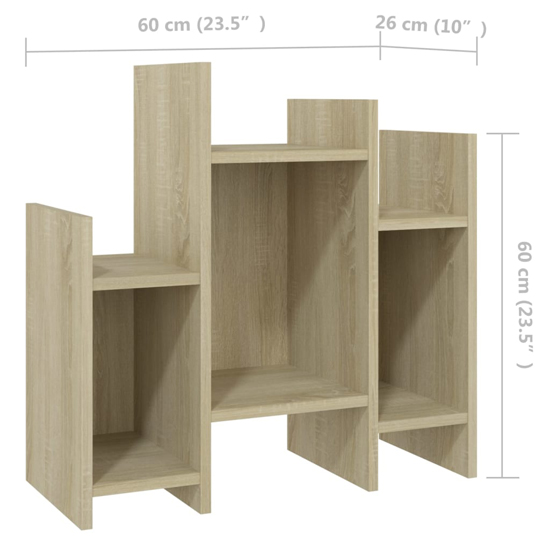 Faxon Wooden Side Table In With 6 Shelves In Sonoma Oak