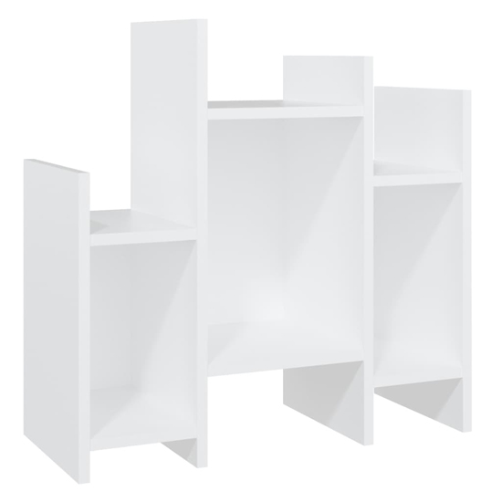 Faxon Wooden Side Table In With 6 Shelves In White