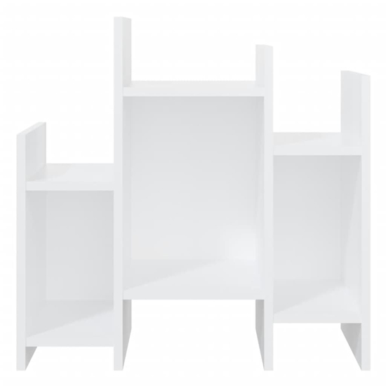 Faxon Wooden Side Table In With 6 Shelves In White