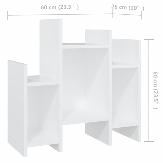Faxon Wooden Side Table In With 6 Shelves In White
