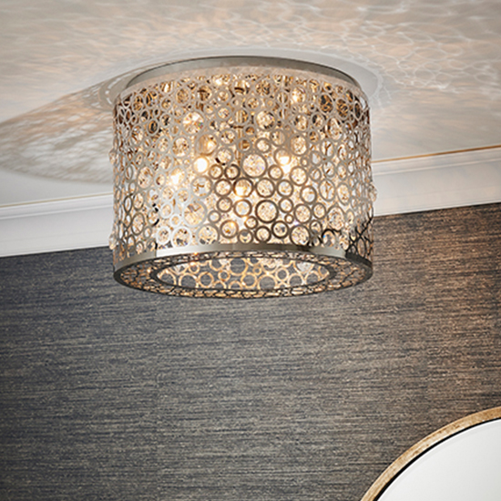 Product photograph of Fayola 5 Lights Flush Ceiling Light In Chrome from Furniture in Fashion