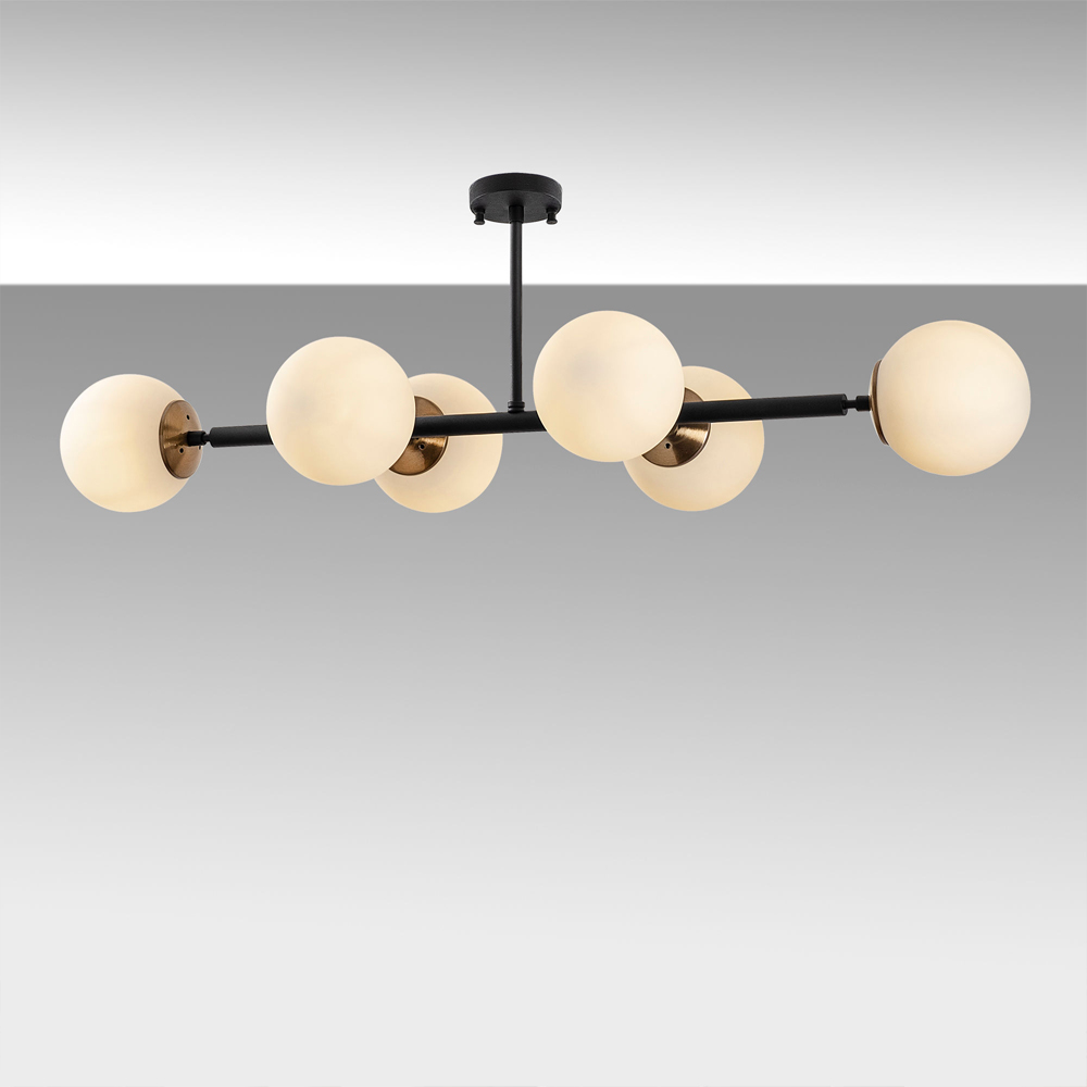 Fazli Metal Ceiling Pendant Light in Black and Antique