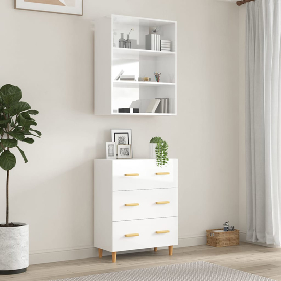 Fedra High Gloss Highboard With 2 Shelves 3 Drawers In White_3