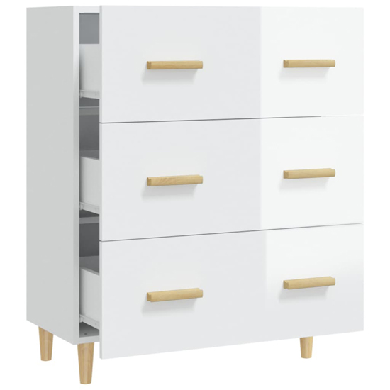 Fedra High Gloss Highboard With 2 Shelves 3 Drawers In White_8