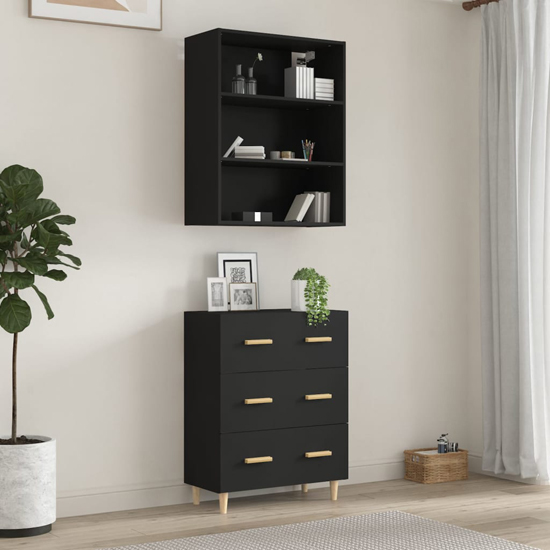 Fedra Highboard With 2 Shelves 3 Drawers In Black_3
