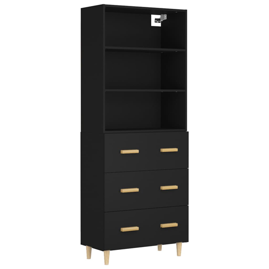 Fedra Highboard With 2 Shelves 3 Drawers In Black_4