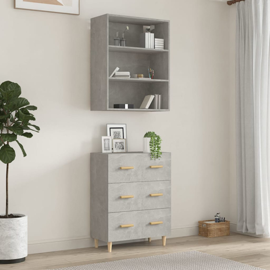 Fedra Highboard With 2 Shelves 3 Drawers In Concrete Effect_3