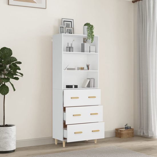 Fedra Highboard With 2 Shelves 3 Drawers In White_2