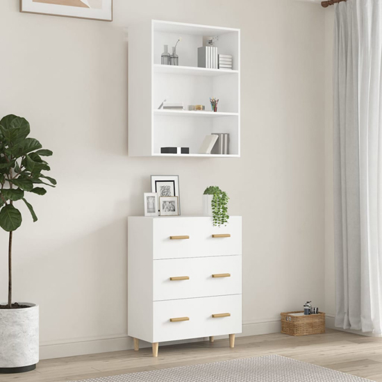 Fedra Highboard With 2 Shelves 3 Drawers In White_3