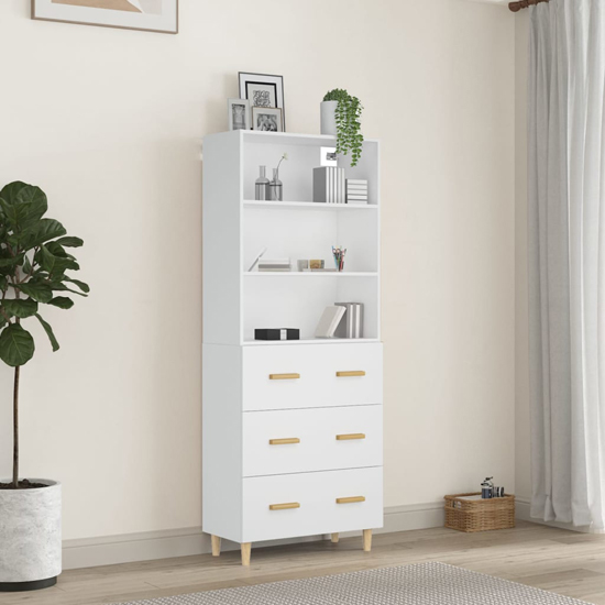 Fedra Highboard With 2 Shelves 3 Drawers In White_1