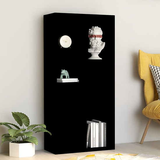 Photo of Feivel wooden bookcase with 7 shelves in black