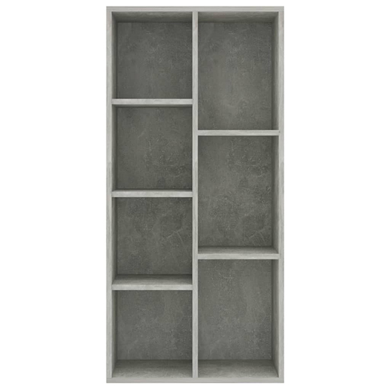 Feivel Wooden Bookcase With 7 Shelves In Concrete Effect_3