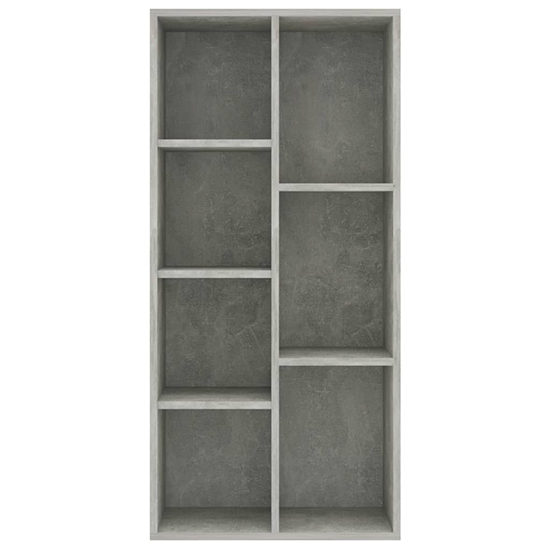 Feivel Wooden Bookcase With 7 Shelves In Concrete Effect