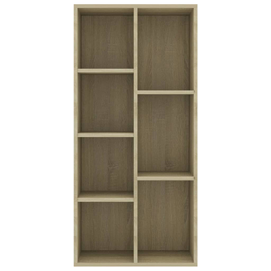 Feivel Wooden Bookcase With 7 Shelves In Sonoma Oak