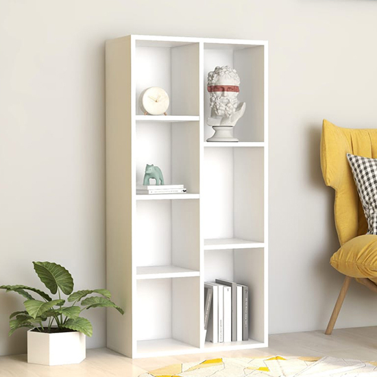 Product photograph of Feivel Wooden Bookcase With 7 Shelves In White from Furniture in Fashion