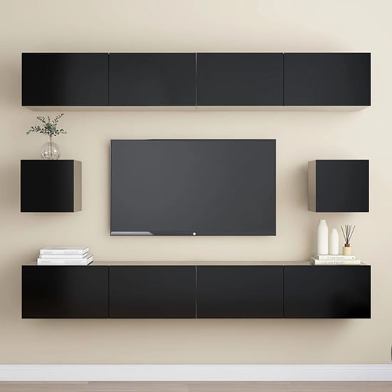 Read more about Feleti wall hung wooden entertainment unit in black