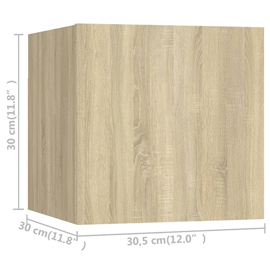 Feleti Wall Hung Wooden Entertainment Unit In Sonoma Oak