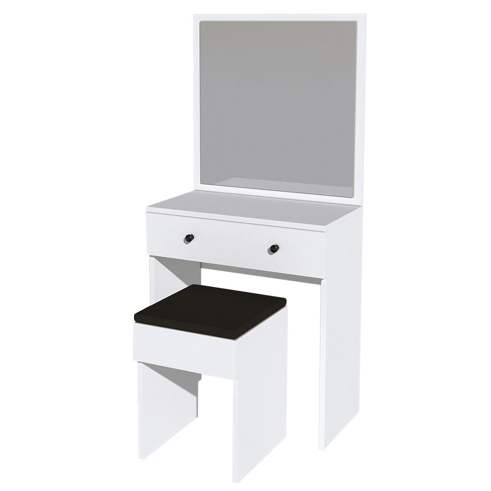 Felian Wooden Dressing Table Set With Mirror In White