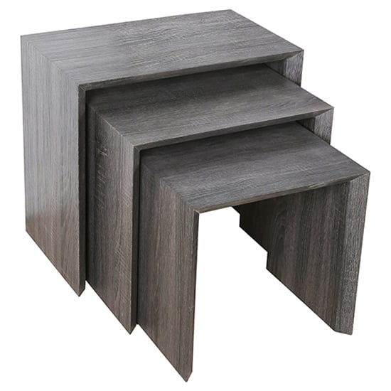 Photo of Felicja wooden nest of 3 tables in black walnut