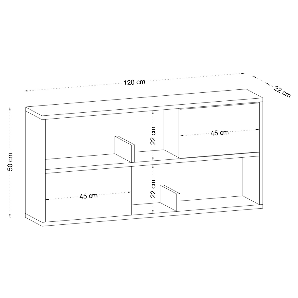 Felio Rectangular Wooden Wall Hung Shelving Unit in Oak