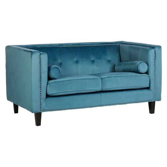 Read more about Felisen upholstered velvet 2 seater sofa in blue