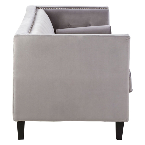 Felisen Upholstered Velvet 3 Seater Sofa In Grey