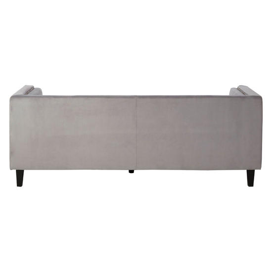 Felisen Upholstered Velvet 3 Seater Sofa In Grey