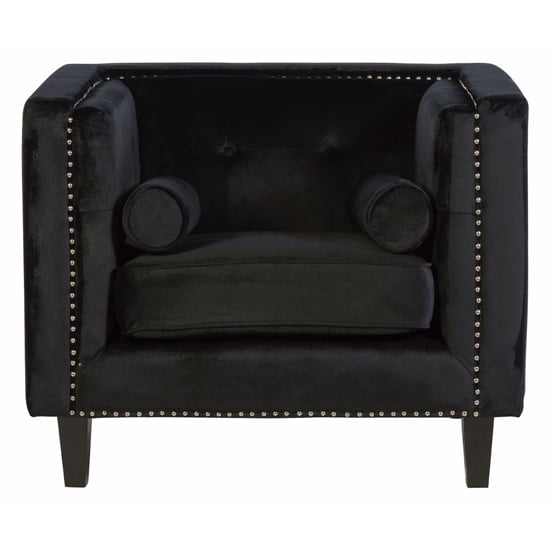 Felisen Upholstered Velvet Armchair In Black_2