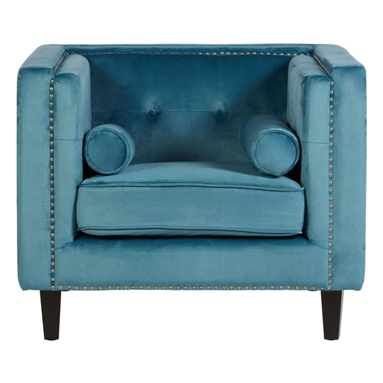 Felisen Upholstered Velvet Armchair In Blue_3