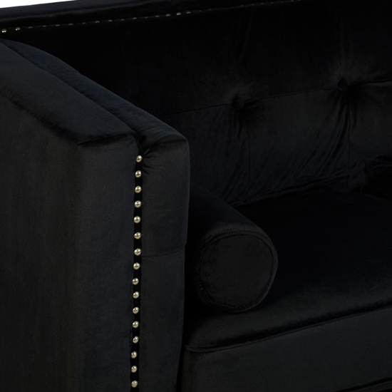 Felisen Velvet Upholstered 2 Seater Sofa In Black_3