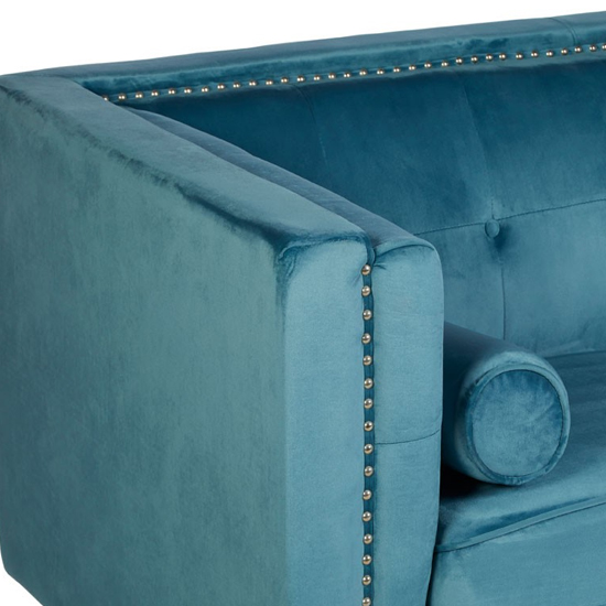 Felisen Velvet Upholstered 2 Seater Sofa In Blue_4