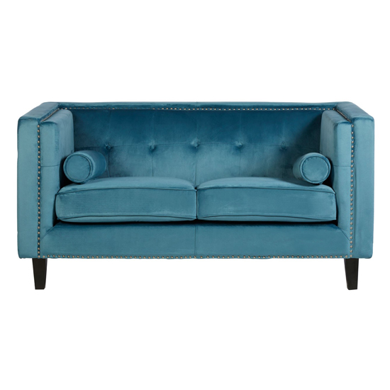 Felisen Velvet Upholstered 2 Seater Sofa In Blue