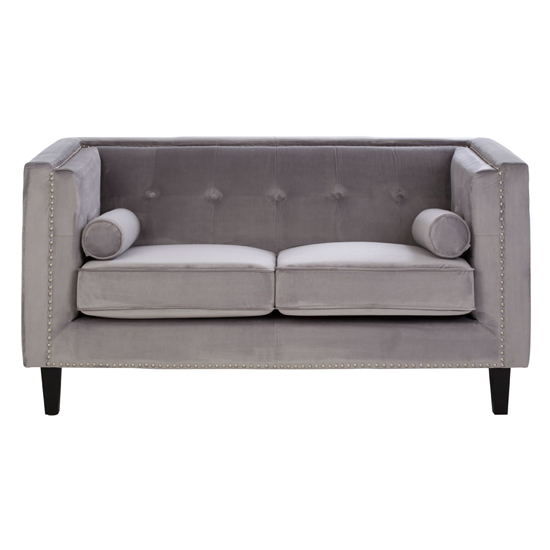 Felisen Velvet Upholstered 2 Seater Sofa In Grey_2