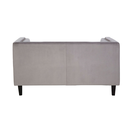 Felisen Velvet Upholstered 2 Seater Sofa In Grey_4