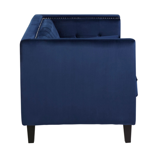 Felisen Velvet Upholstered 2 Seater Sofa In Midnight Blue_3