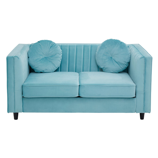 Felisen Velvet Upholstered 2 Seater Sofa In Midnight Green_2