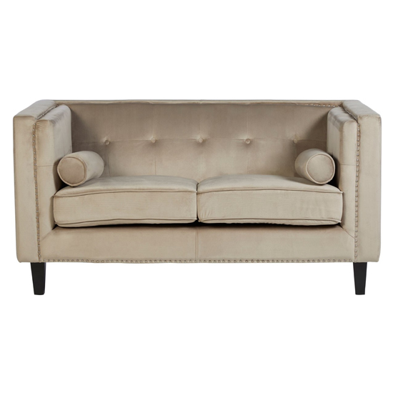 Felisen Velvet Upholstered 2 Seater Sofa In Mink