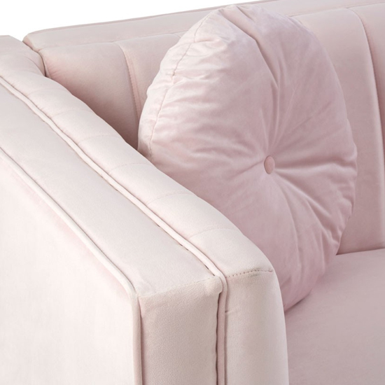 Felisen Velvet Upholstered 2 Seater Sofa In Pink_5